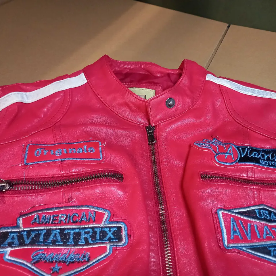 AVIATRIX RED LEATHER JACKET - XL