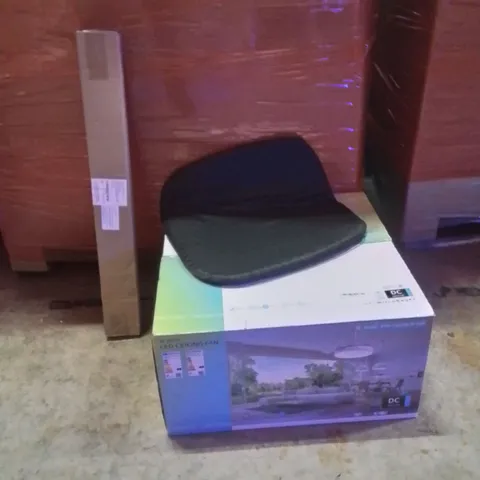 PALLET OF ASSORTED HOUSEHOLD GOODS AND PRODUCTS TO INCLUDE;CEILING FAN,CHAIR COVER,PULLUP BAR