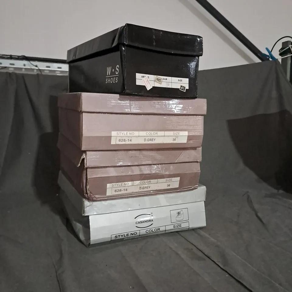 4 BOXED PAIRS OF ASSORTED SHOES TO INCLUDE CASANDRA wedge shoes, DOLI-BERRY platform heels IN SIZES 3, 36