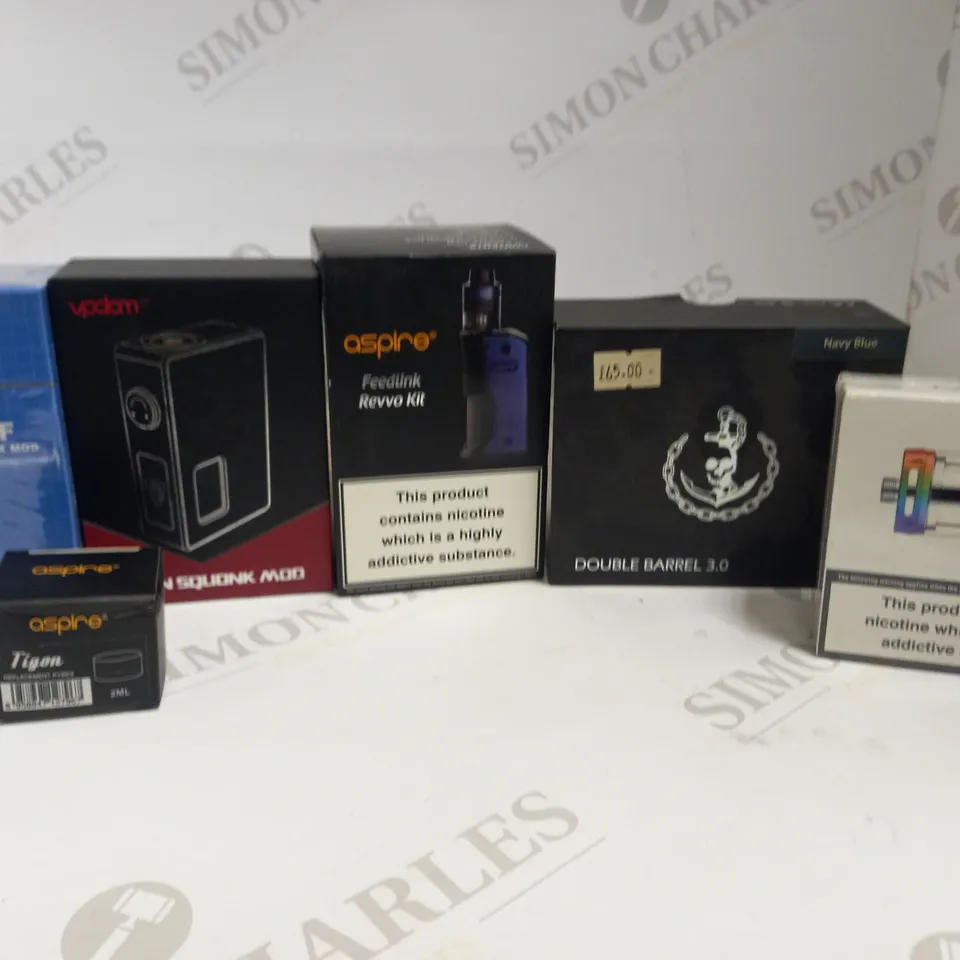 LOT OF 30 ASSORTED VAPING DEVICES & ACCESSORIES, TO INCLUDE ASPIRE, INNOKIN, ETC