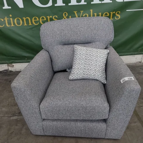 DESIGNER CLARA EASY CHAIR GREY FABRIC 