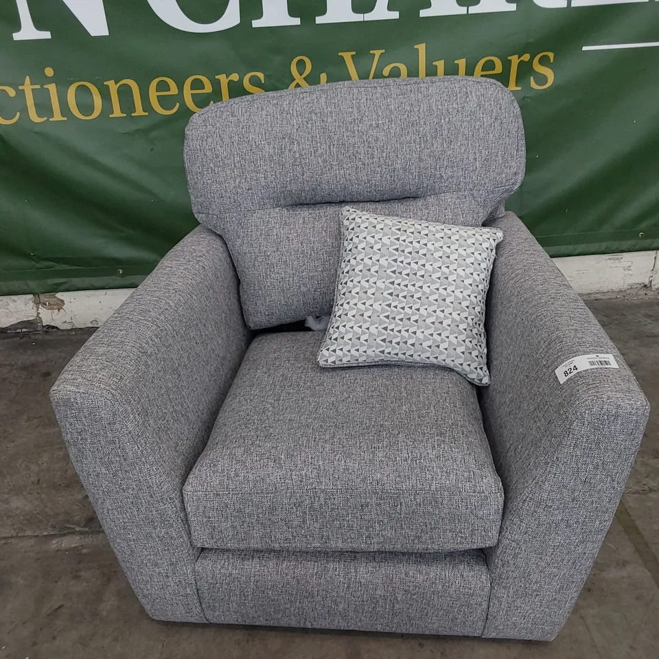 DESIGNER CLARA EASY CHAIR GREY FABRIC 