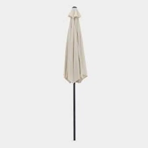 BOXED VONHAUS IVORY CREAM 2.7m STEEL GARDEN PARASOL (1 BOX)