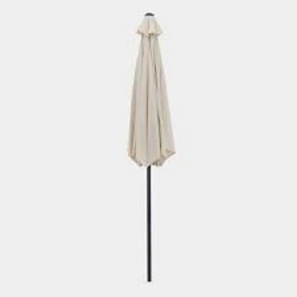 BOXED VONHAUS IVORY CREAM 2.7m STEEL GARDEN PARASOL (1 BOX)