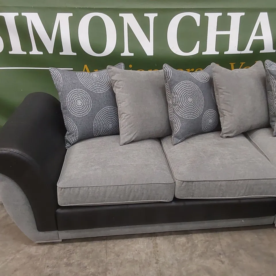 DANUBE FABRIC/FAUX LEATHER CORNER GROUP SOFA RRP £1199