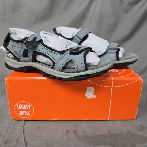 BOXED PAIR OF URBAN JACKS SANDALS IN GREY SIZE EU 40