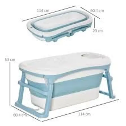 BOXED HOMCOM FOLDABLE BATHTUB KIDS BATH TUB WITH LID LARGE FREESTANDING BATHTUBS HOME SAUNA FOR TODDLER CHILDREN TEENAGE 1 - 12 YEARS