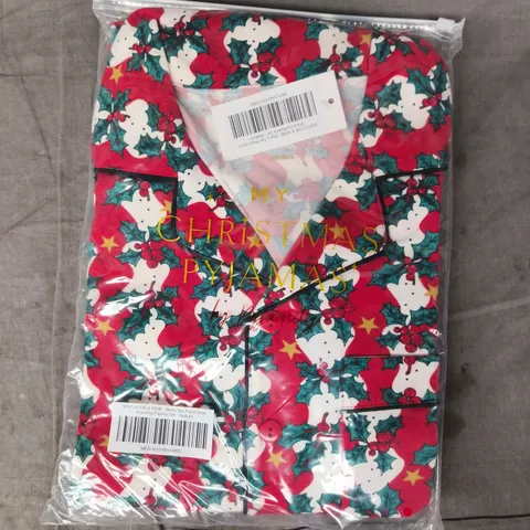 BAGGED MISTLETOE & WINE MEN'S TWO PIECE SHORT MATCHING PYJAMA SET SIZE MEDIUM