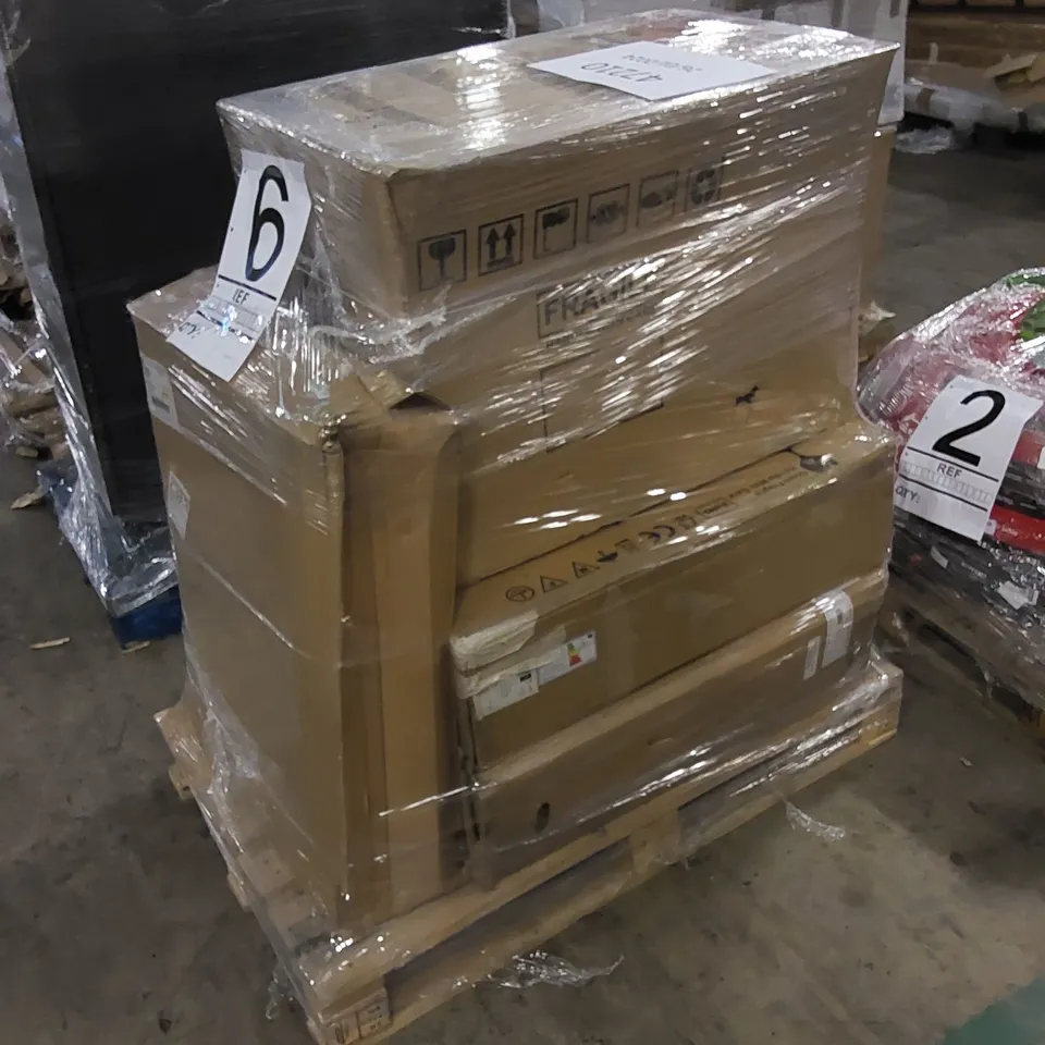 PALLET TO CONTAIN ASSORTED HOUSEHOLD ITEMS. INCLUDING BATHROOM BASINS, CABINETS AND UNITS ETC  