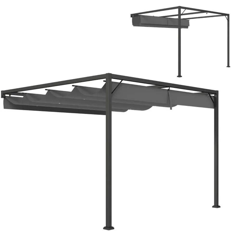 BOXED OUTSUNNY 3 X 3 M PERGOLA, WITH SLIDING CANOPY - 1 BOX
