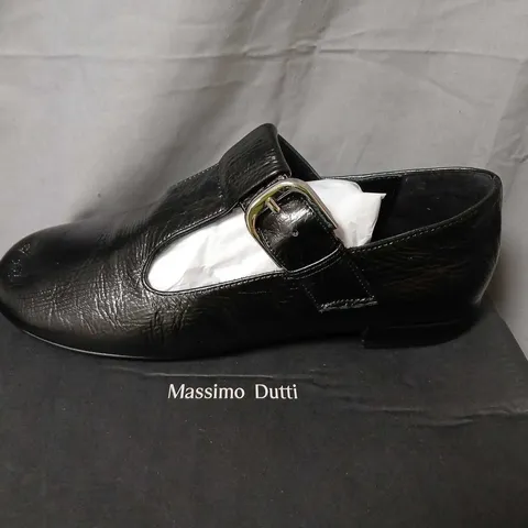 MASSIMO DUTTI BLACK LEATHER BUCKLE-STRAP SHOES β UK 5 (EU 38)