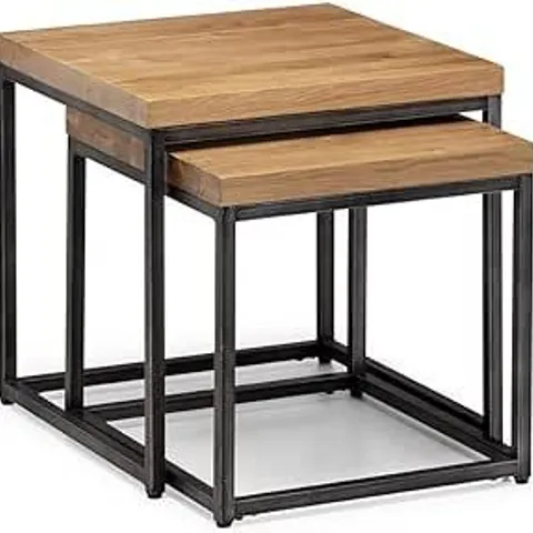 BOXED OAK NESTING LAMP TABLES - DARK OAK/GUNMETAL (1 BOX)