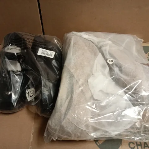 BOX OF APPROXIMATELY 10 ASSORTED PAIRS OF SHOES AND FOOTWEAR ITEMS IN VARIOUS COLOURS, STYLES, AND SIZES - COLLECTION ONLY