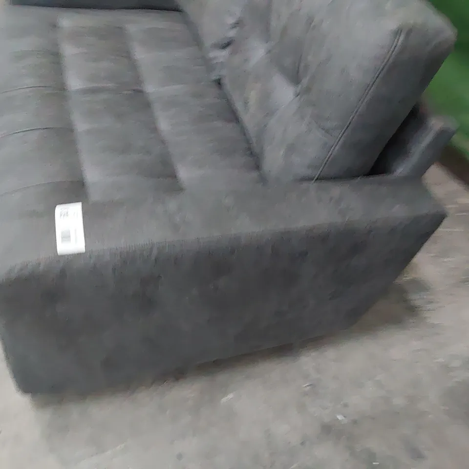DESIGNER TWO SEATER SOFA GREY FAUX LEATHER 