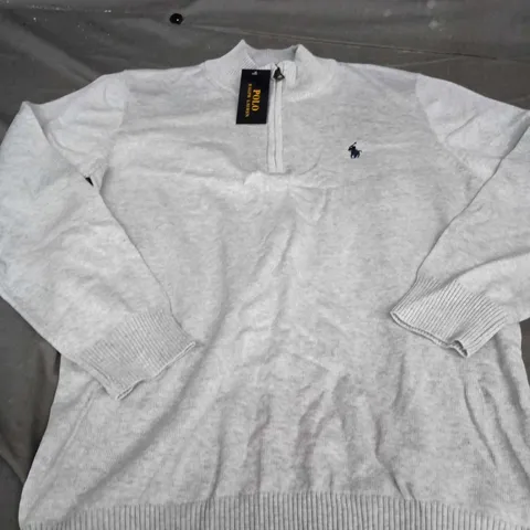 POLO RALPH LAUREN GREY KNIT JUMPER – MEN'S, UK M, 
