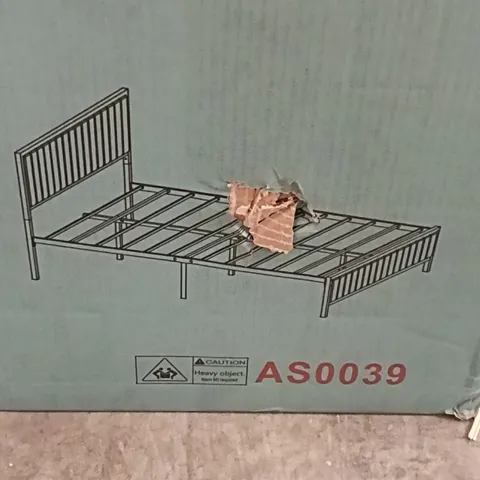 BOXED BED FRAME, GREY METAL FRAME, FULL HEAVY-DUTY METAL FOUNDATION (1 BOX)