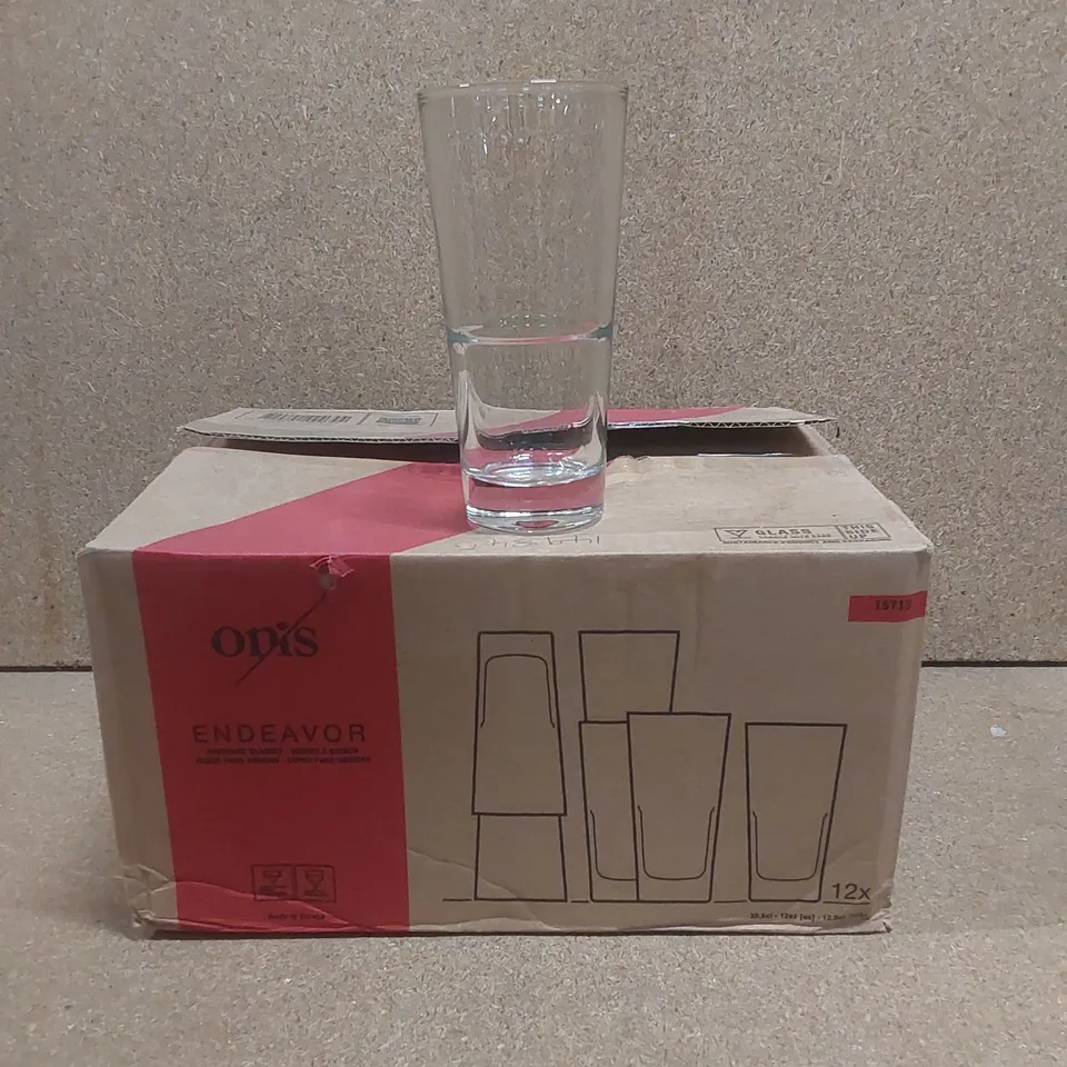 BOXED SET OF 11 ONIS ENDEAVOR DRINKING GLASSES - 12oz