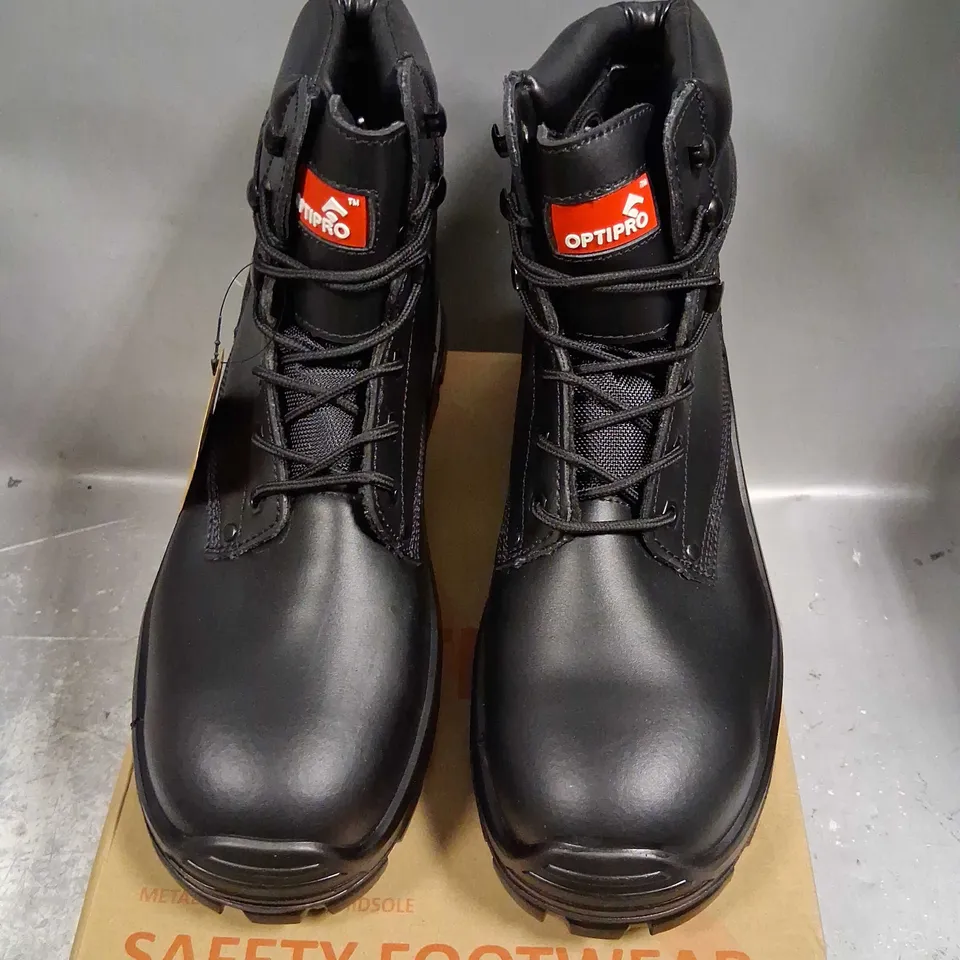 BOXED OPTIPRO BLACK SAFETY BOOTS SIZE 11