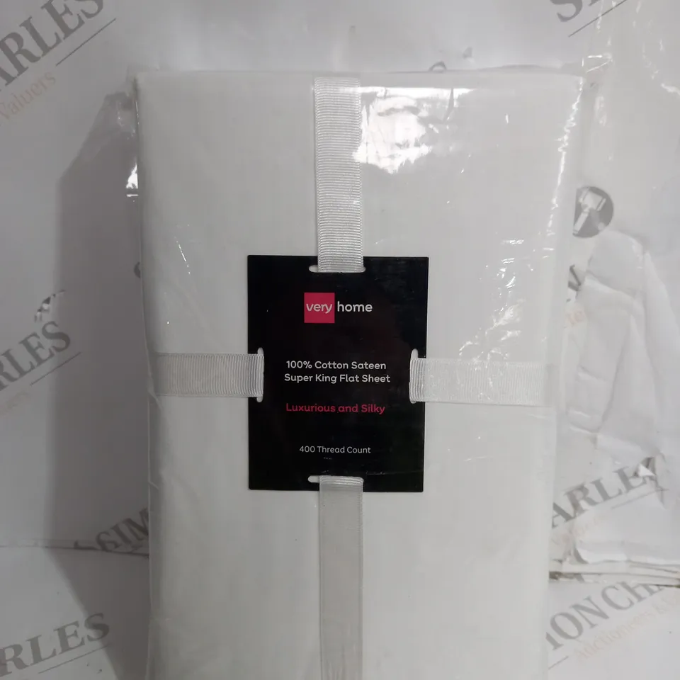 VERY HOME SUPER KING FLAT FITTED SHEET IN WHITE