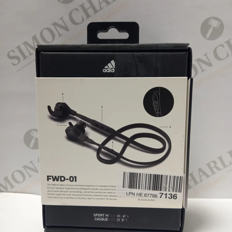 ADIDAS FWD-01 BLUETOOTH SPORT HEADPHONES IN NIGHT GREY