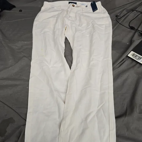 MR MARVIS THE LINENS LINEN TROUSERS – WHITE, SIZE W34 L32