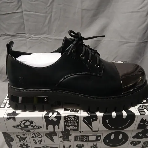 BOXED KOI SHELOB MENS METAL TOE CAP SHOES IN BLACK - UK 11