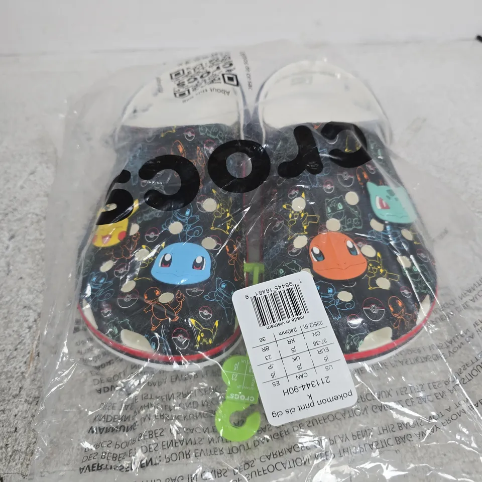 SEALED CROCS POKEMON PRINT UNISEX CHILDREN'S CLOGS - UK SIZE 5