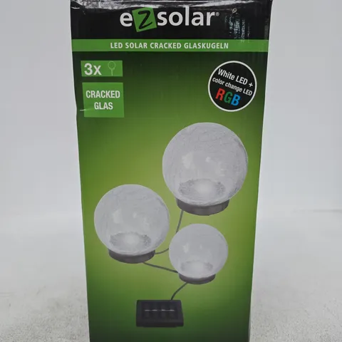 EZSOLAR LED SOLAR CRACKED GLASS GLOBE GARDEN LIGHT SET