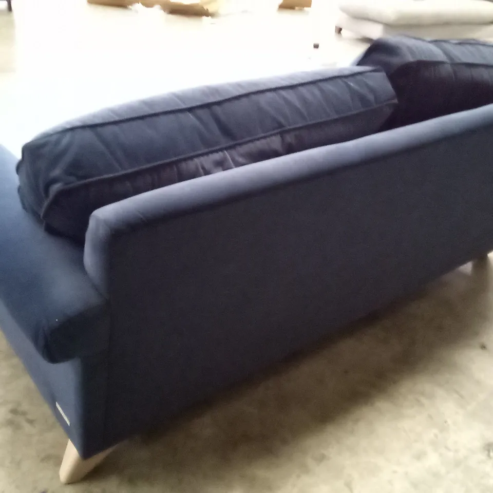 QUALITY THE LOUNGE CO DESIGNER 2.5 SEATER SOFA - DARK BLUE FABRIC 