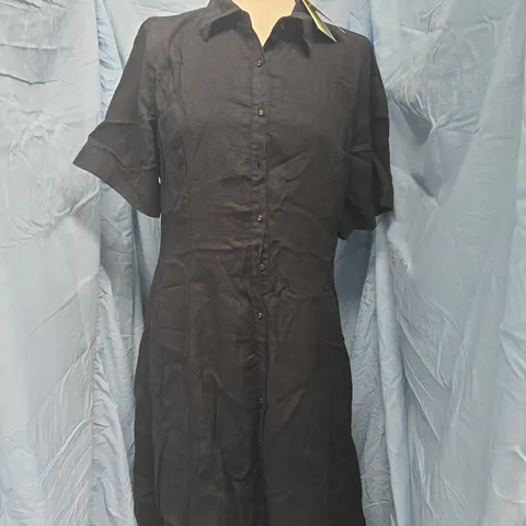 NOBODY'S CHILD DILLON SHIRT DRESS IN BLACK SIZE UK 14