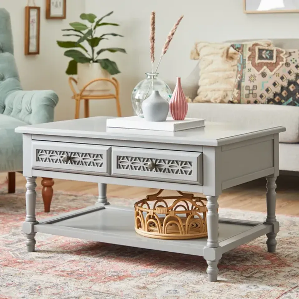 BOXED CARYS COFFEE TABLE - GREY