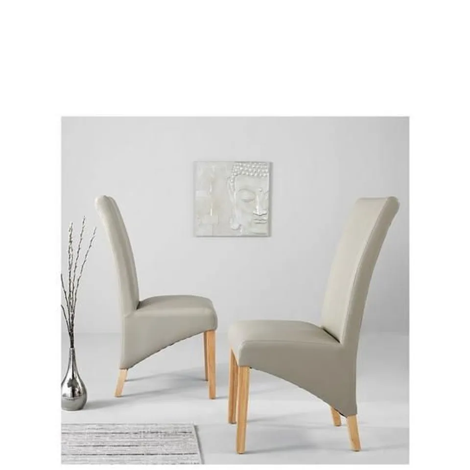 BOXED PAIR OF VIENNA FAUX LEATHER CHAIRS RRP £538