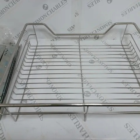 BOXED DIHL SET OF 3 STAINLESS STEAL OVER THE SHELF SHELVING RACK BALL BEARING RUNNERS 12CM H X 43CM W X 50CM D EACH
