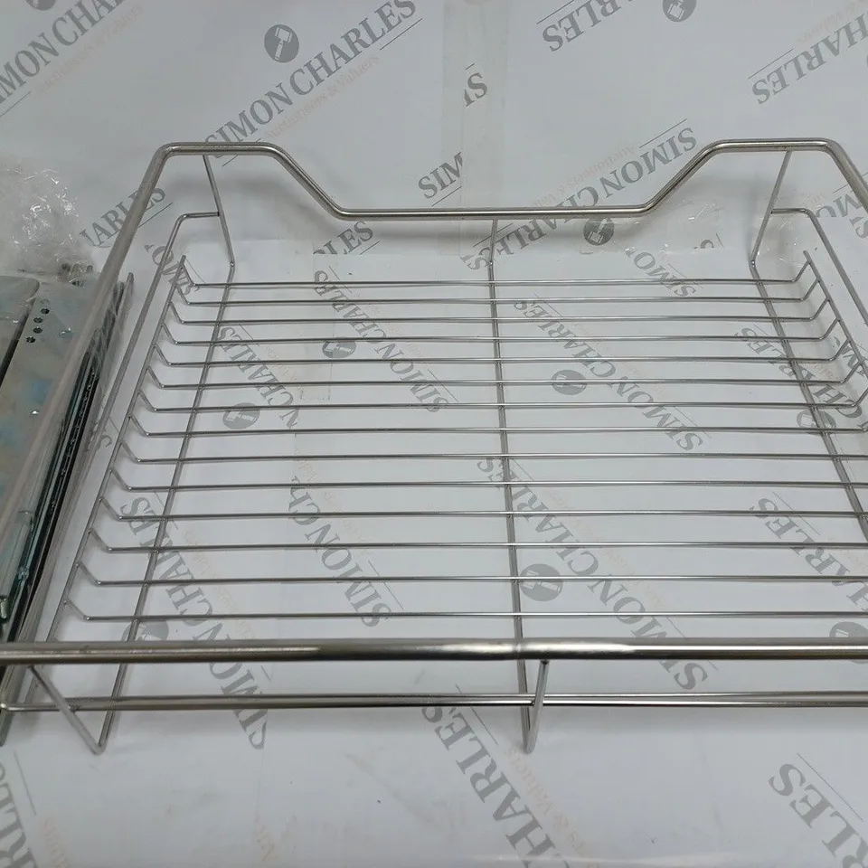 BOXED DIHL SET OF 3 STAINLESS STEAL OVER THE SHELF SHELVING RACK BALL BEARING RUNNERS 12CM H X 43CM W X 50CM D EACH