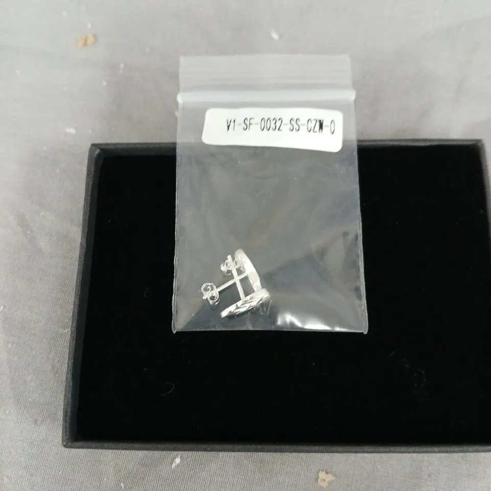 STERLING SILVER CUBIC ZIRCONIA ANGEL WING STUD EARRINGS RRP £20