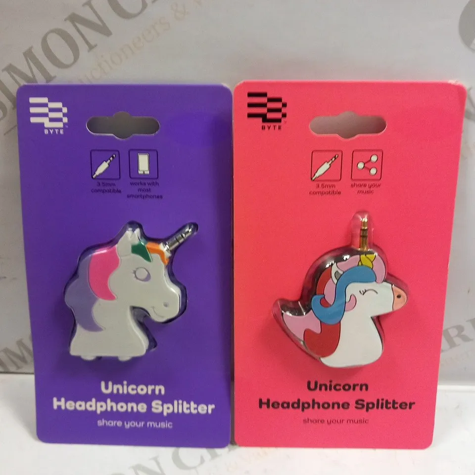 11 ASSORTED BYTE UNICORN HEADPHONE SPLITTERS