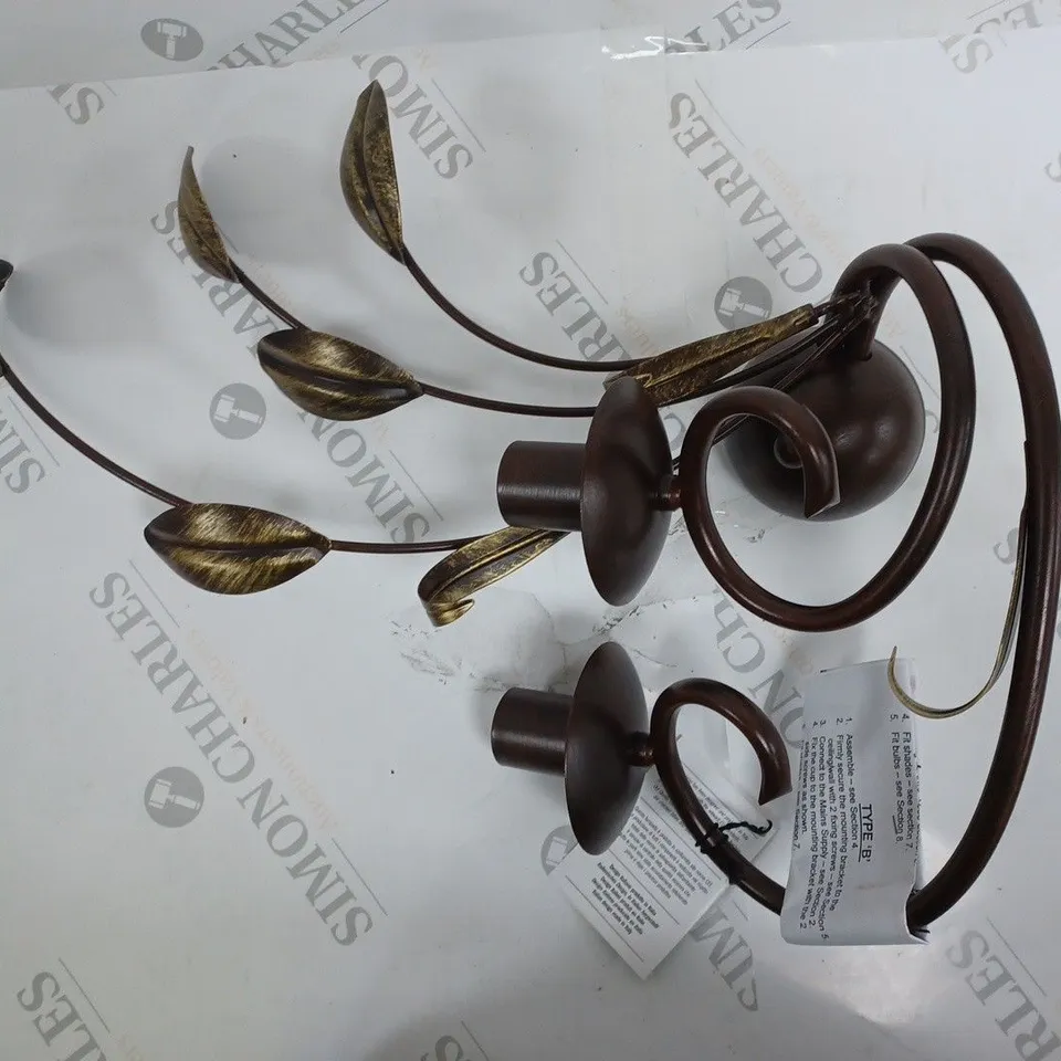 JH MILLER ISABELLA 2 LIGHT CANDLE WALL LIGHT CHESTNUT BROWN