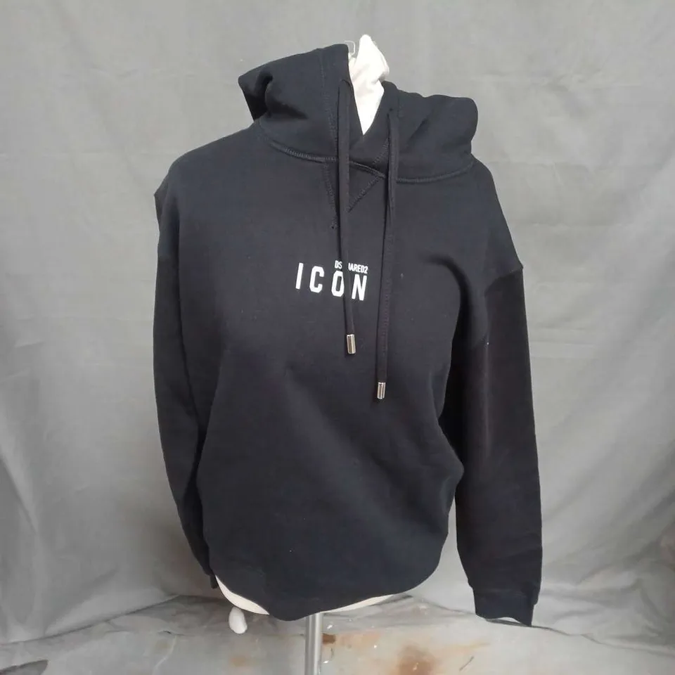 DSQUARED2 ICON HOODIE IN BLACK SIZE S