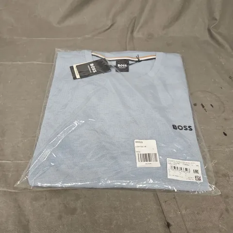 BAGGED BOSS WAFFLE T-SHIRT IN LIGHT BLUE SIZE L