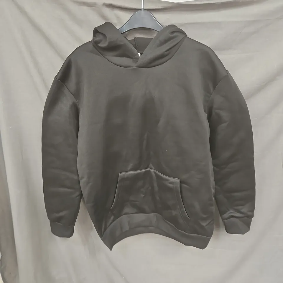 BLACK HOODIE WITH WHITE BACK PRINT: THINGS I DO IN MY SPARE TIME SIZE S