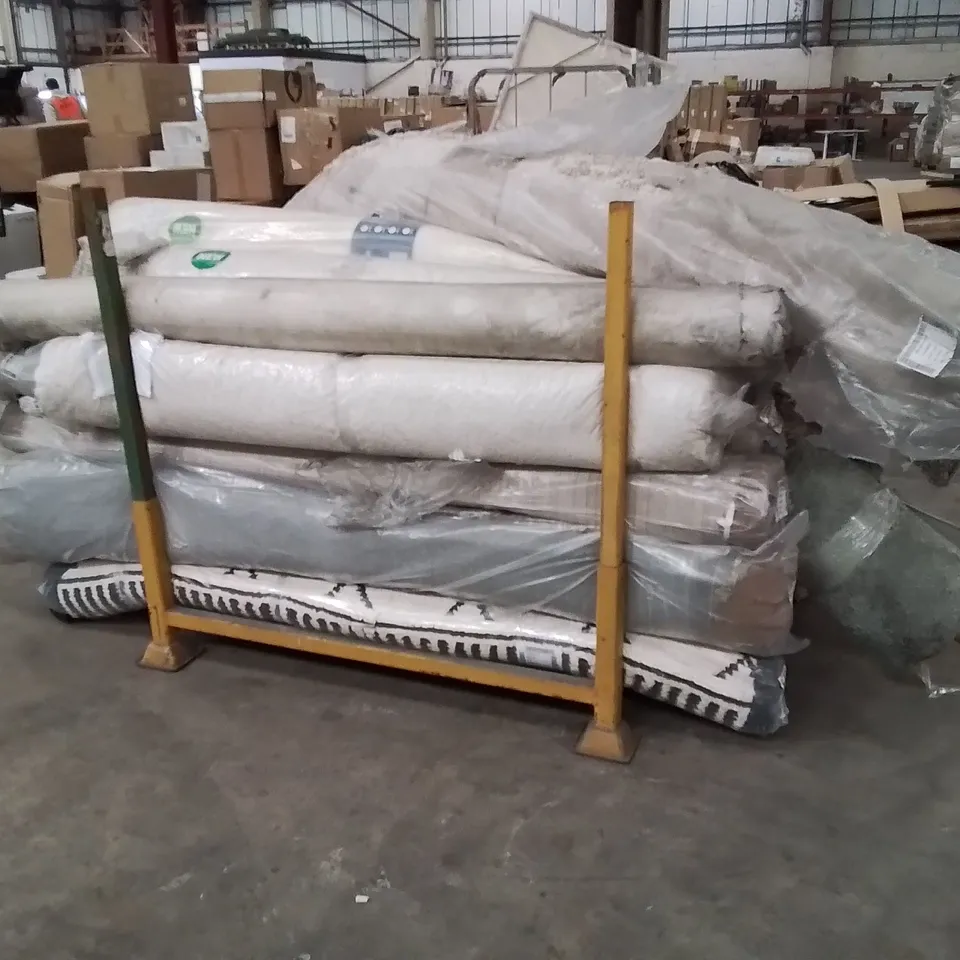 STILLAGE OF APPROXIMATELY 20 BAGGED QUALITY AREA RUGS