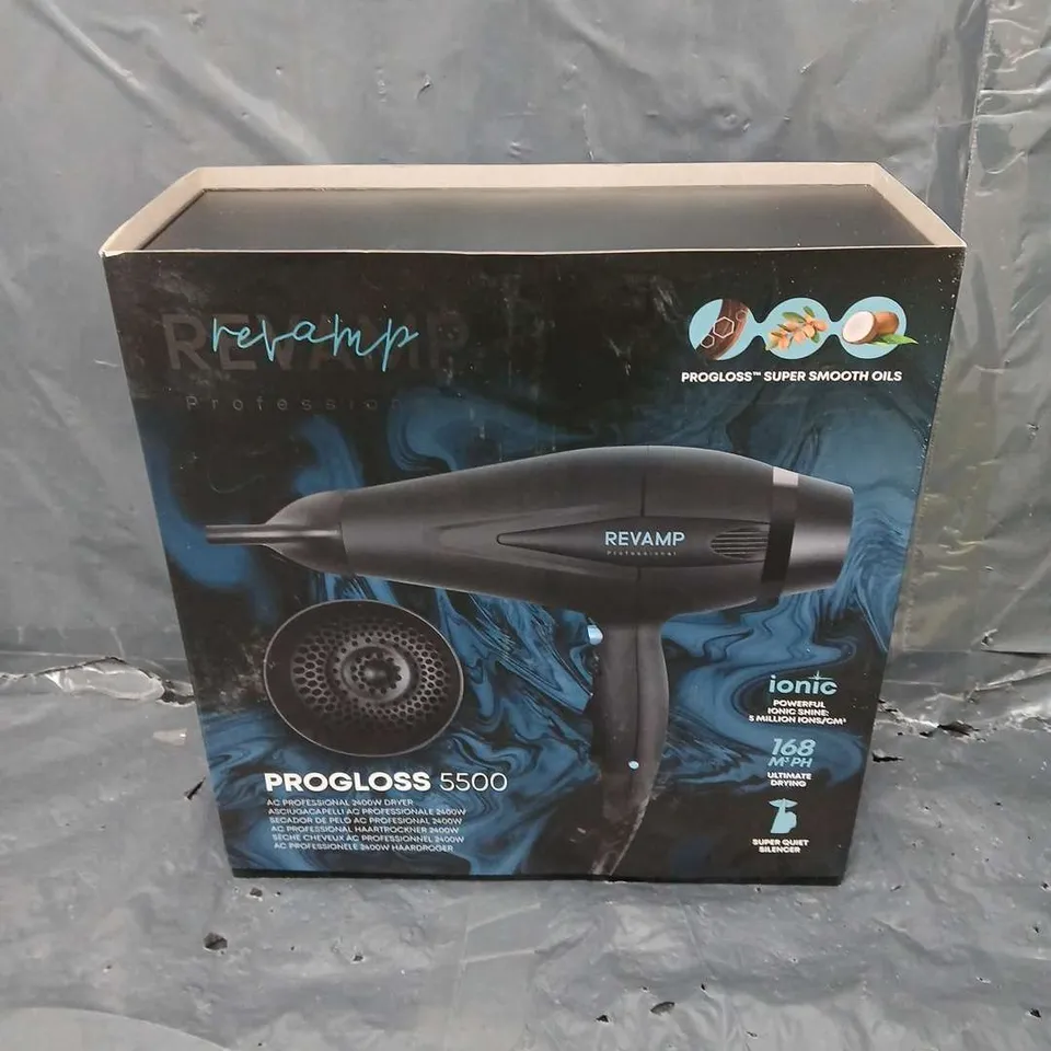 BOXED REVAMP PROGLOSS 5500 AC PROFESSIONAL 2400W DRYER DR-5500-GB