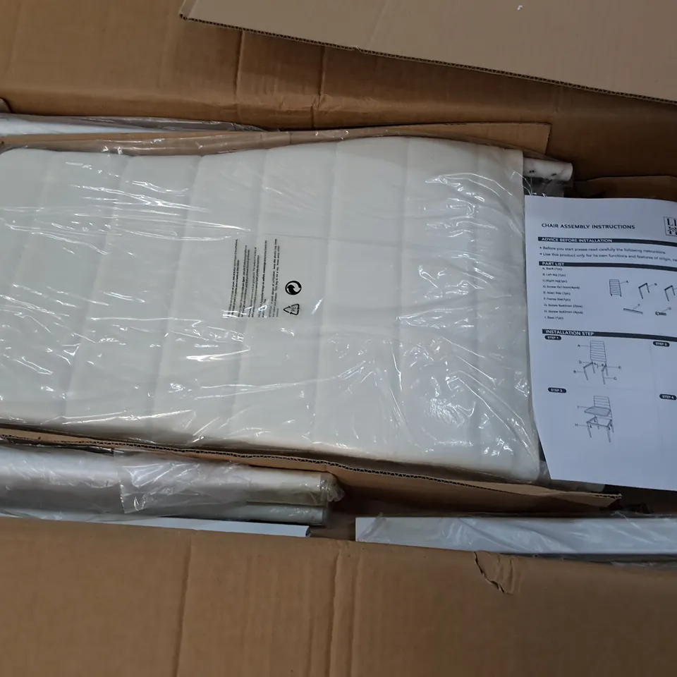 BOXED PAIR OF CREAM DINING CHAIRS