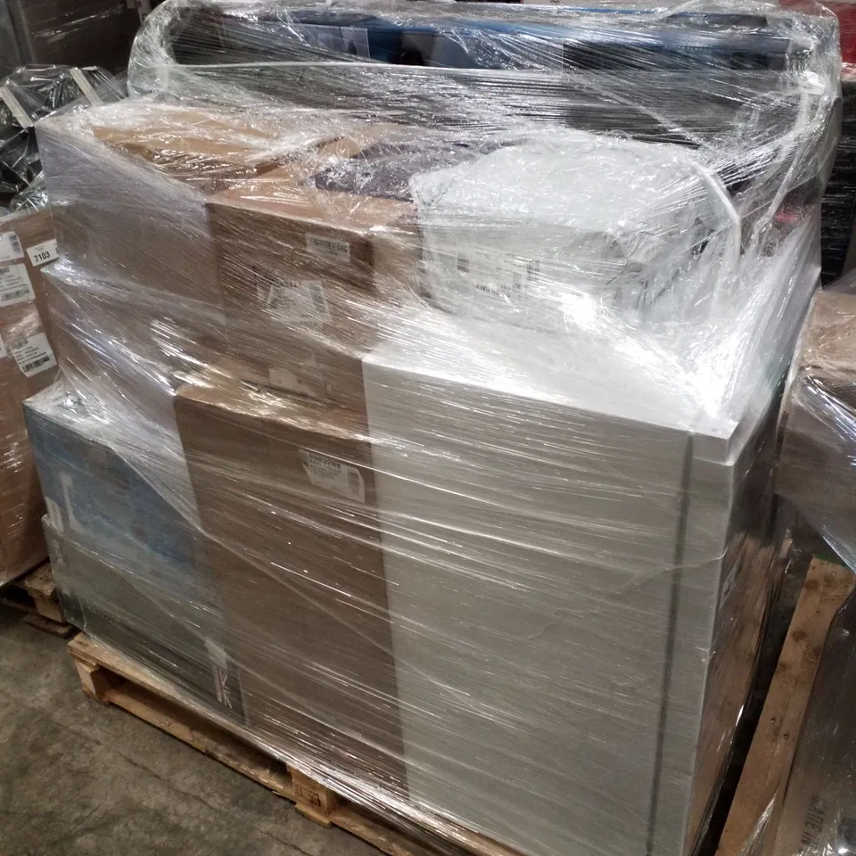 PALLET OF APPROXIMATELY 19 UNPROCESSED RAW RETURN HOUSEHOLD AND ELECTRICAL GOODS TO INCLUDE;