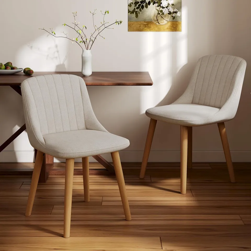 BOXED DINING CHAIRS (SET OF 2) - BEIGE (1 BOX)