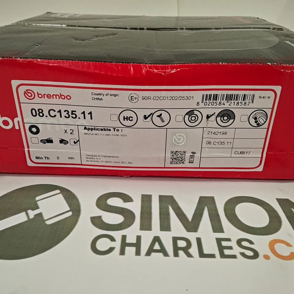 BREMBO PRIME BRAKE DISCS - 08.C135.11 MAZDA MX-5