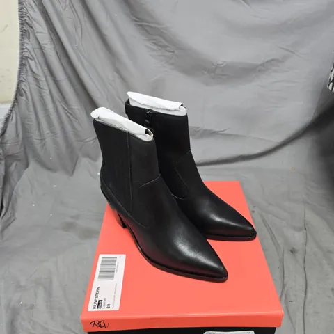 RUTH LANGFORD FASHION BLACK LEATHER CHELSEA BOOTS, UK 6 (EU 39) ANKLE BOOTS