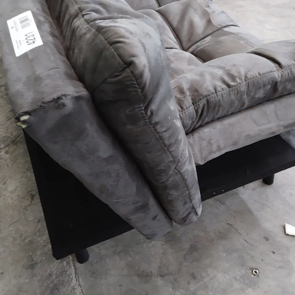 DESIGNER CLICK KLACK SOFA BED CHARCOAL PLUSH FABRIC 