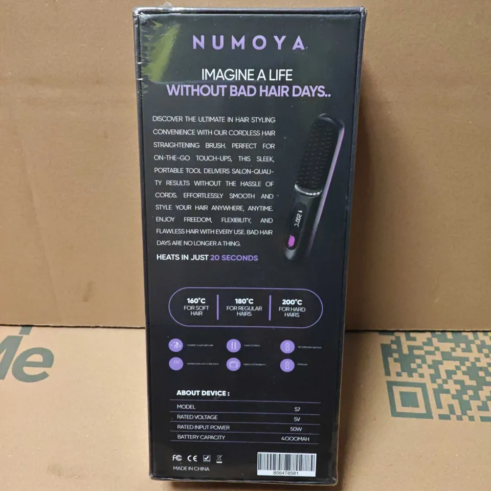 SEALED NUMOYA GOBRUSH PRO CORDLESS HAIR STRAIGHTENING BRUSH – BOXED