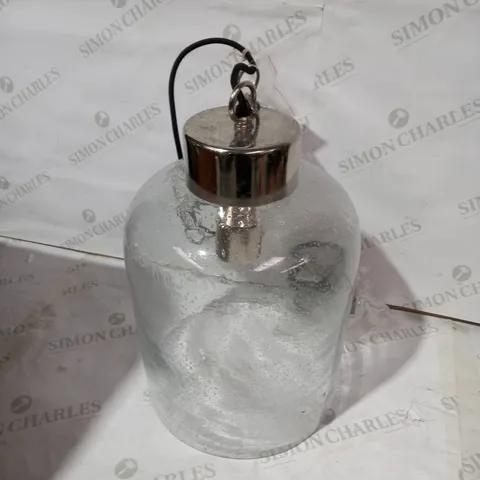 BOXED VIZOR 1LT LANTERN PENDANT - NICKEL SEEDED GLASS (COLLECTION ONLY)